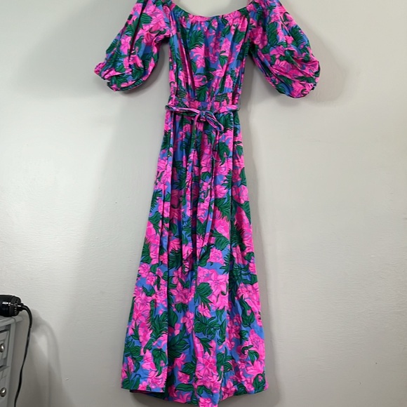 Lilly Pulitzer Shawnlee elbow off shoulder midi dress - Picture 4 of 8